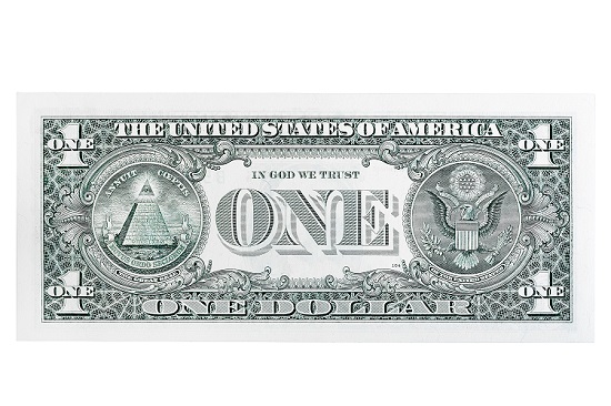 One dollar bill isolated on white